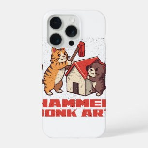 Gato Martillo Bonk Meme Divertido Arte Retro Lindo