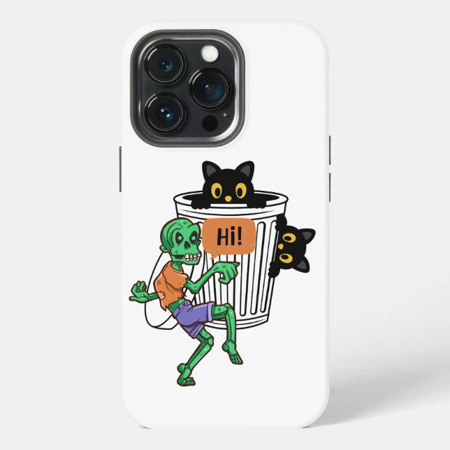 Funda Para iPhone Gato Miedoso Halloween (Reverso )