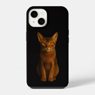 Funda Para iPhone 14 Gato Negro 4 Luxe iPhone 14 Mate, Belleza Abisinia