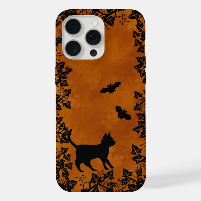 Funda Para iPhone Gato negro con bata (Reverso )