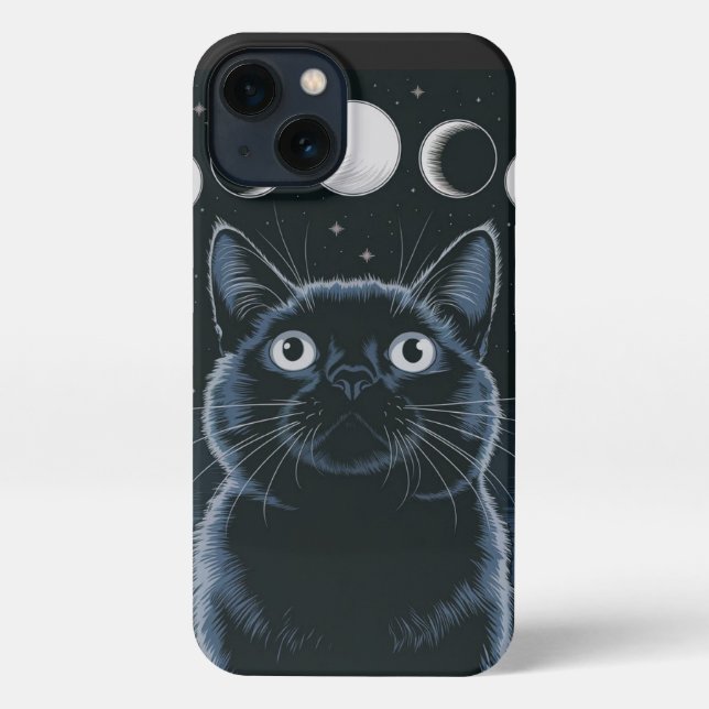 Funda Para iPhone Gato negro de gótico, regalo de Gótico, gato negro (Reverso )