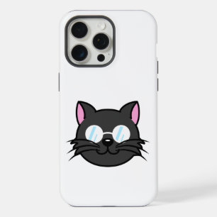 Gato negro gato gris que lleva gafas