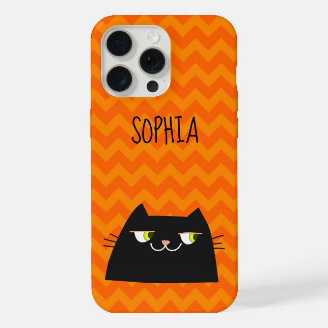 Funda Para iPhone Gato negro lindo  (Reverso )