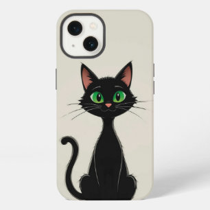 Gato negro lindo con ojos verdes