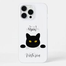 Gato Negro Ojos Dorados Personalizable