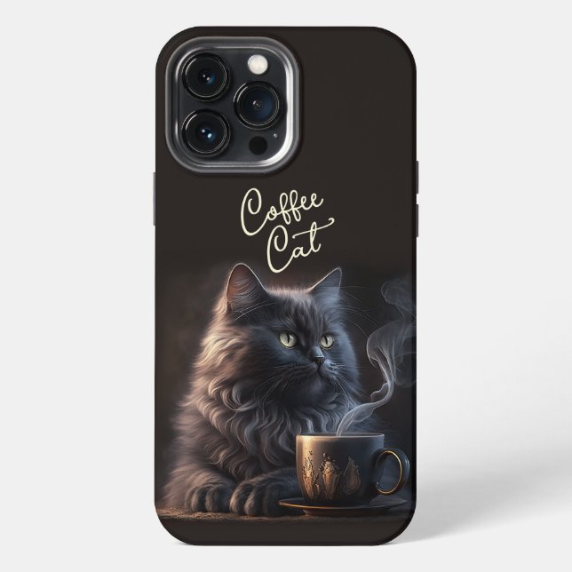 Funda Para iPhone Gato negro y café (Reverso )
