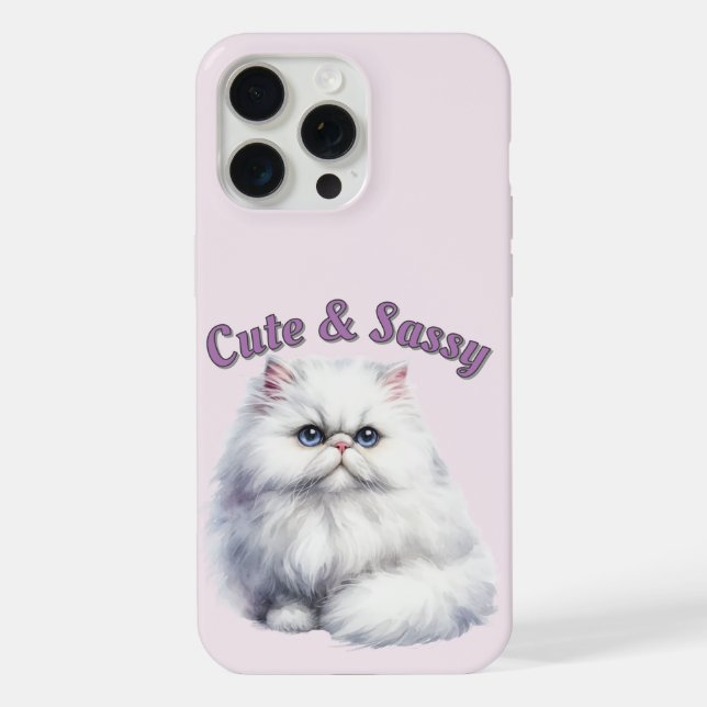 Funda Para iPhone Gato Persa Lindo y Sassy (Reverso )