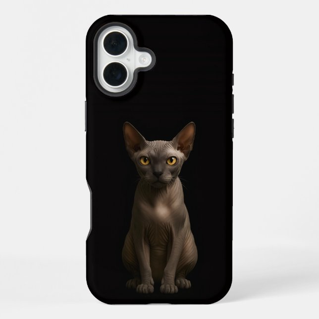 Funda Para iPhone Gato Sphynx, Black 4 Luxe iPhone 16 Plus (Reverso )