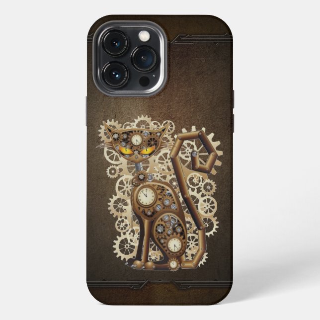 Funda Para iPhone Gato Steampunk (Reverso )
