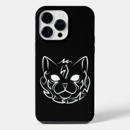 Funda Para iPhone 14 Pro Max Gato tribal negro y blanco