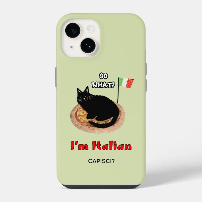 Funda Para iPhone Gato y pizza (Reverso )