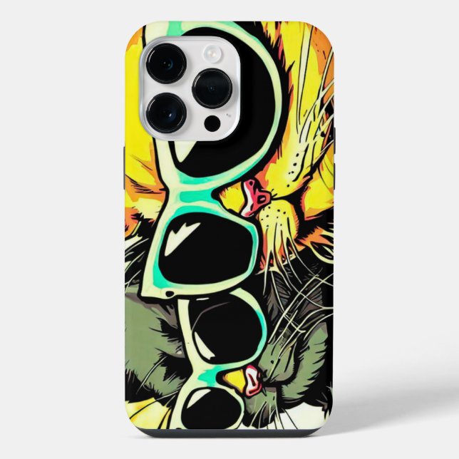 Funda Para iPhone Gatos con gafas (Reverso )