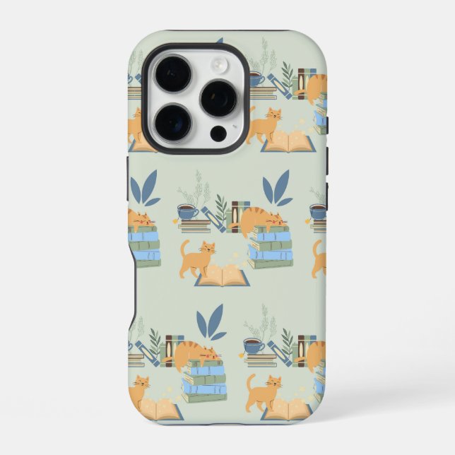 Funda Para iPhone Gatos en Libros (Reverso )