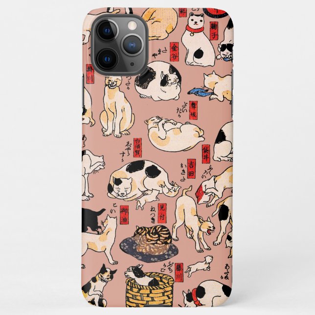 Funda Para iPhone gatos japoneses Ukiyo-e Funny kitty (Reverso)