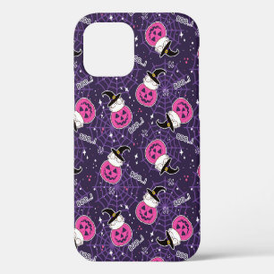 Funda Para iPhone 12 Gatos Lindos y Calabazas Patrón de Halloween