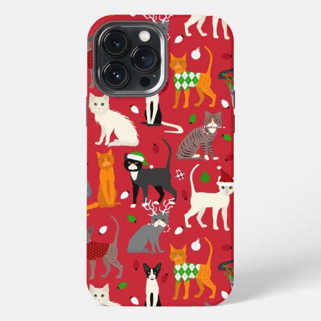 Funda Para iPhone Gatos navidades (Reverso )