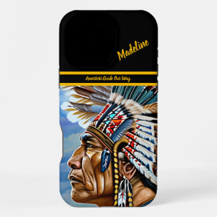 Funda Para iPhone 16 Pro Max Gazes, un guerrero nativo indio