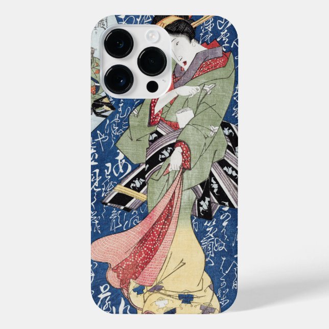 Funda Para iPhone Geisha japonesa (1828) Keisai Eisen (Reverso)