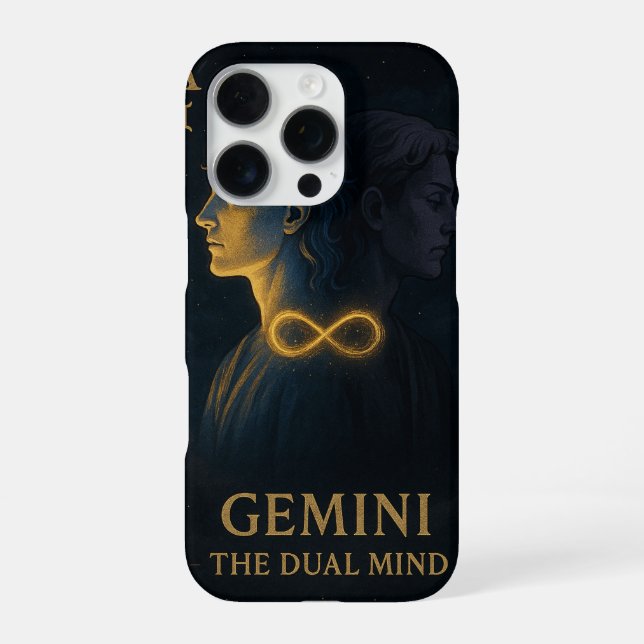 Funda Para iPhone Gemini Zodiac Art – Celestial Twins and Duality (Reverso)