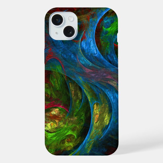 Funda Para iPhone Génesis Arte abstracto azul (Reverso )