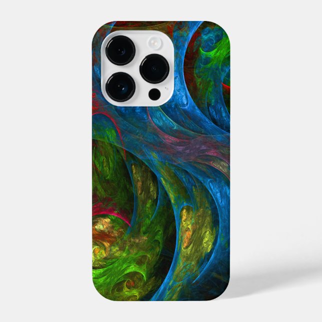 Funda Para iPhone Génesis Arte abstracto azul (Reverso )