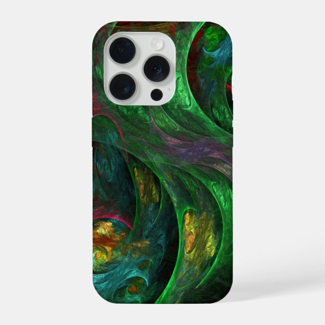 Funda Para iPhone Génesis Arte abstracto verde (Reverso )
