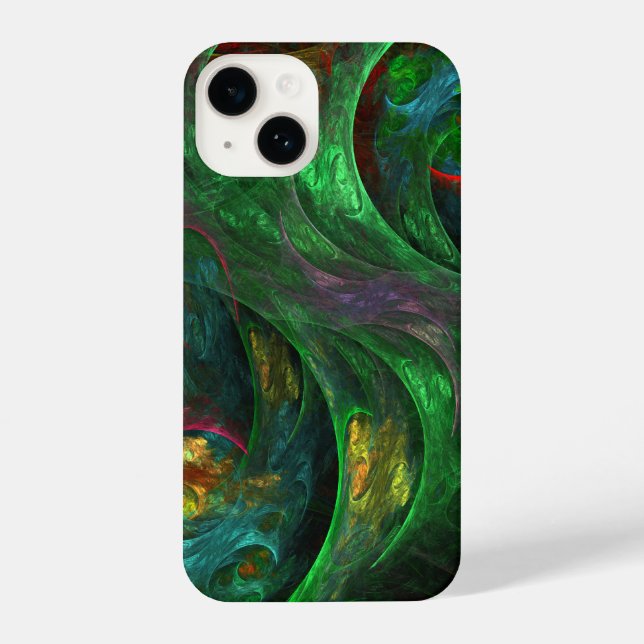 Funda Para iPhone Génesis Arte abstracto verde (Reverso )