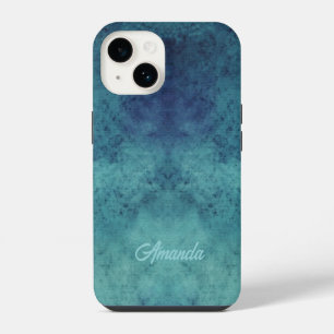 Funda Para iPhone 14 Genial abstracto moderno de color azul acua y púrp
