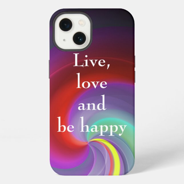 Funda Para iPhone Genial, Increíble, Arcoíris con una cita (Reverso )
