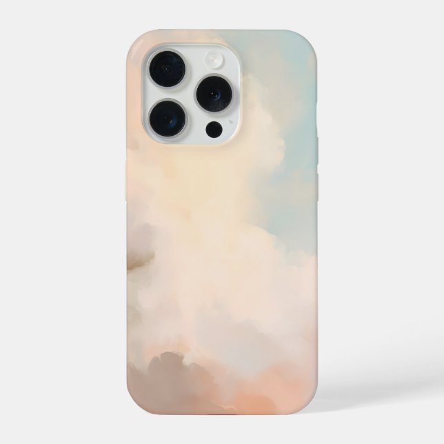 Funda Para iPhone Gentle Sky Clouds in Soft Blush and Blue (Reverso )