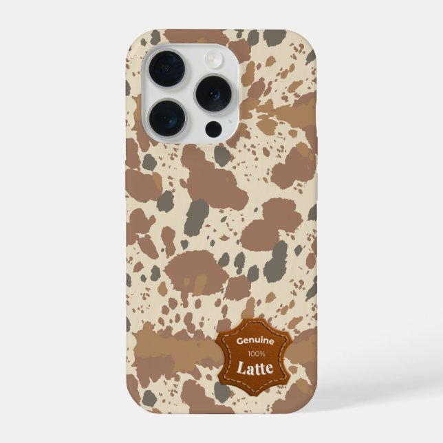 Funda Para iPhone Genuine 100% Latte | Cowhide Coffee Aesthetic (Reverso )