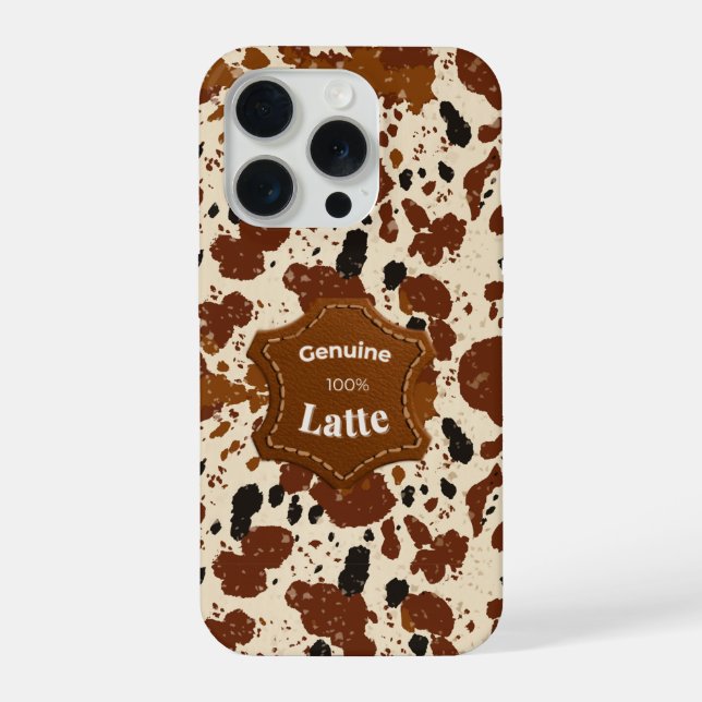 Funda Para iPhone Genuine 100% Latte Cowhide Pattern | Neutral  (Reverso )