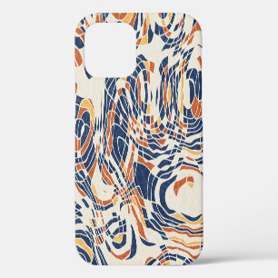 Funda Para iPhone 12 Geo de línea abstracta, patrón topográfico sin cos