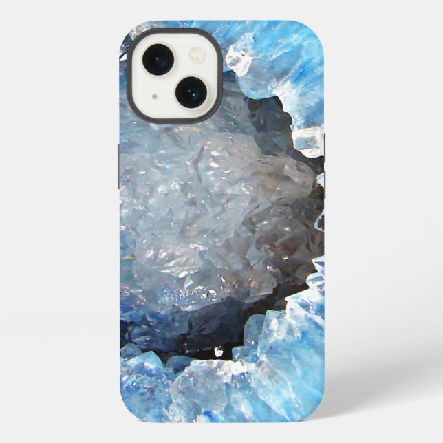 Funda Para iPhone Geode de cristal azul de caída (Reverso )