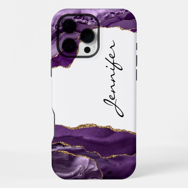 Funda Para iPhone Geode de Piedra Agate Purple iPhone (Reverso )