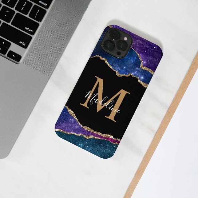 Funda Para iPhone Géograma de galaxia de oro de diseño (Subido por el creador)