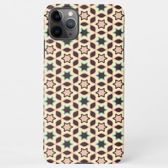 Funda Para iPhone  Geometric pattern with star shapes in brown and t (Reverso)