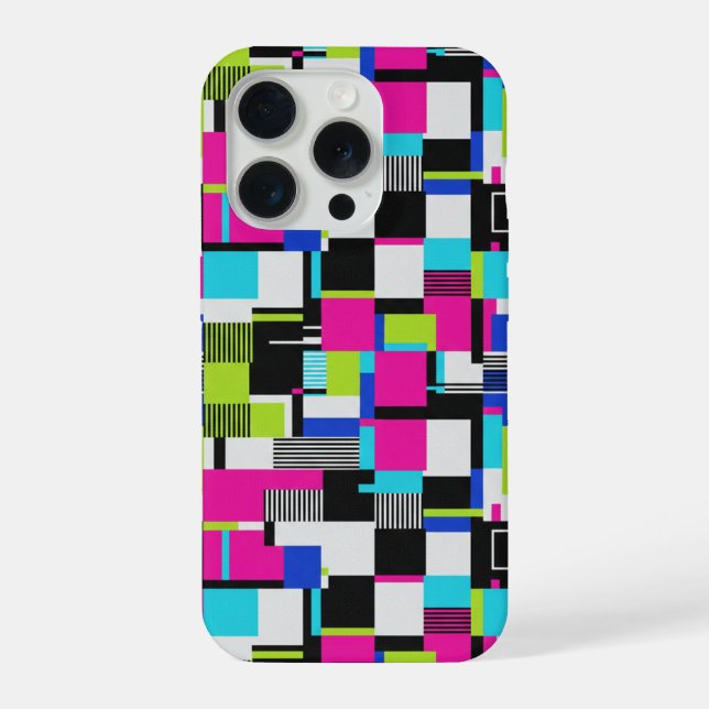 Funda para iPhone geométrica con error ciberpunk (Reverso )