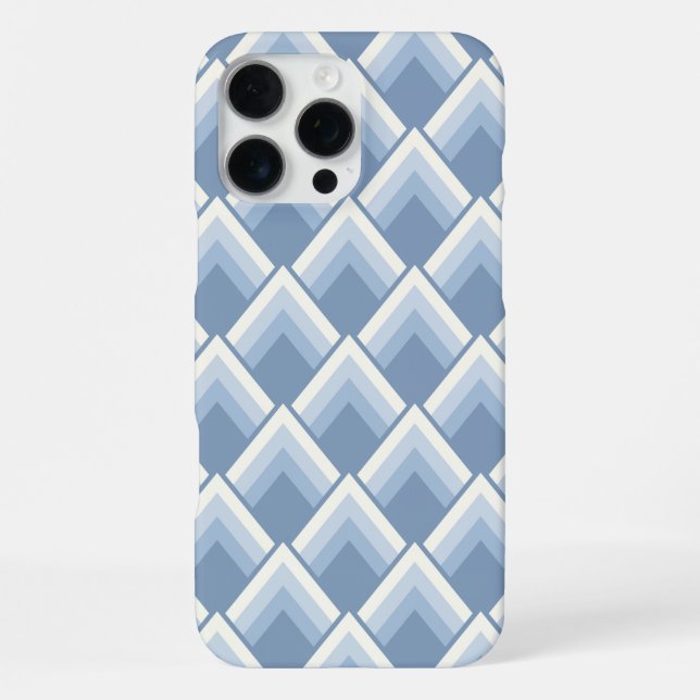 Funda Para iPhone Geométrico abstracto, azul y blanco mate 2 iPhone (Reverso )