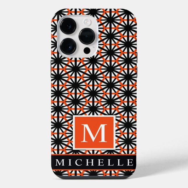 Funda Para iPhone Geométrico blanco rojo negro personalizable (Reverso )
