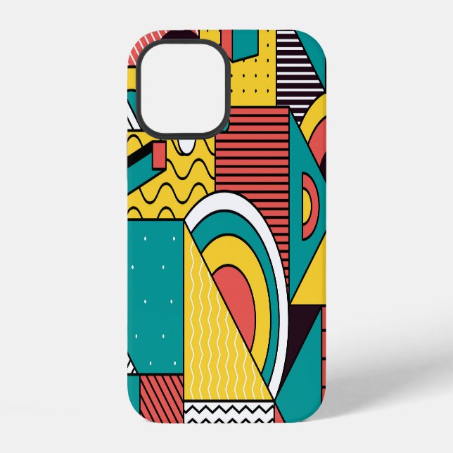 Funda Para iPhone Geométrico colorido: patrón abstracto. (Reverso )