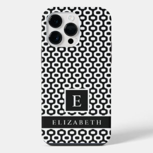 Funda Para iPhone 14 Pro Max Geométrico Ipanema De Brasil Blanco Y Negro person