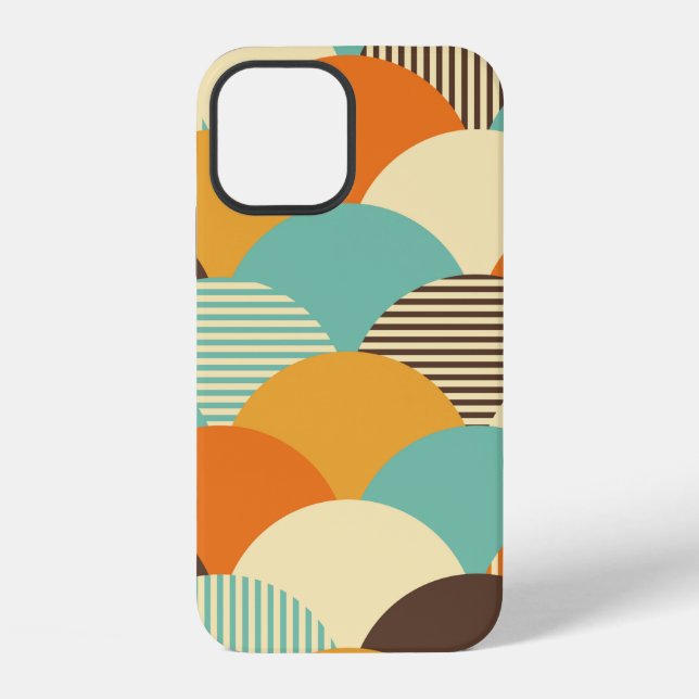 Funda Para iPhone Geométrico retro sin fisuras con elementos lineale (Reverso )