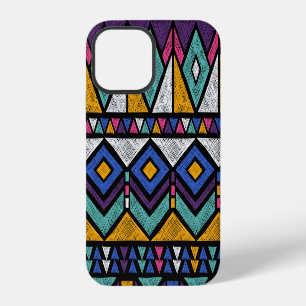 Funda Para iPhone 12 Geométrico Tribal Azteca: Patrón Vintage Colorido