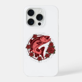 German Brown Trout Vintage Floral Art