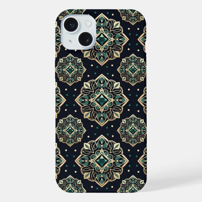 Funda Para iPhone Gilded Emerald Mandala (Reverso )