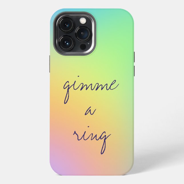 Funda Para iPhone "Gimme A Ring" Gradiente Pastel Arcoiris (Reverso )