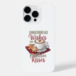 Funda Para iPhone 14 Pro Max Gingerbread Wishes and Mistletoe Kisses Christmas