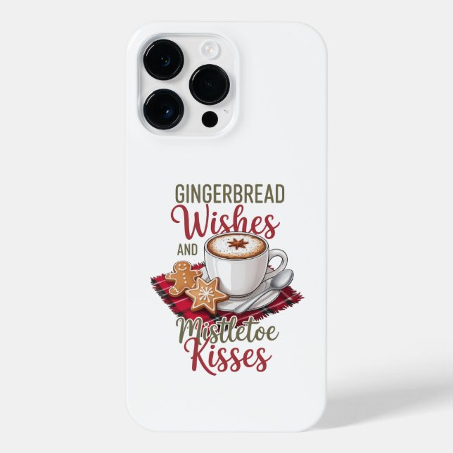 Funda Para iPhone Gingerbread Wishes and Mistletoe Kisses Christmas (Reverso)