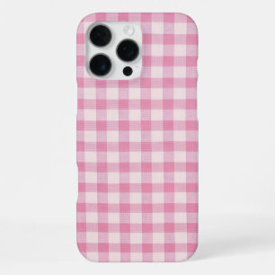 Funda Para iPhone 16 Pro Max Gingham Rosa Bebé